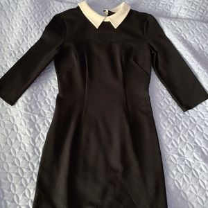 UO Cooperative White Collared Black Bodycon Dress